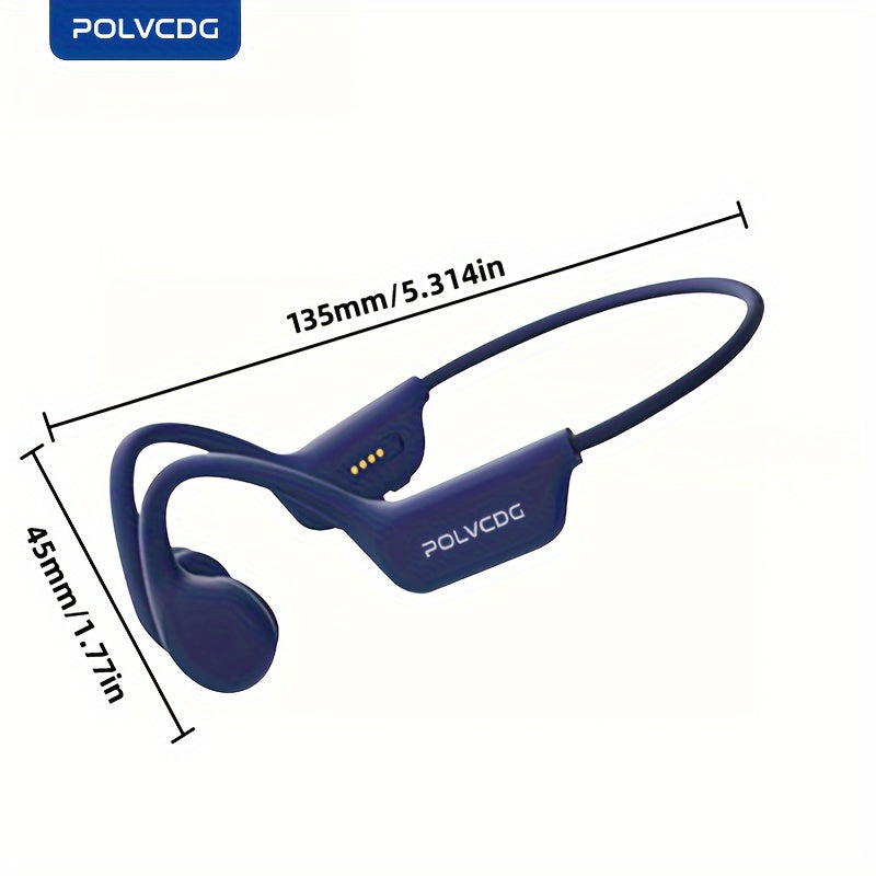 POLVCDG X7 无线骨传导耳机 | 10小时超长续航，IPX-8防水，32GB存储，适用于游泳、跑步、骑行、健身 | 开放式后盖设计，隔音效果，防缠绕线，磁吸充电