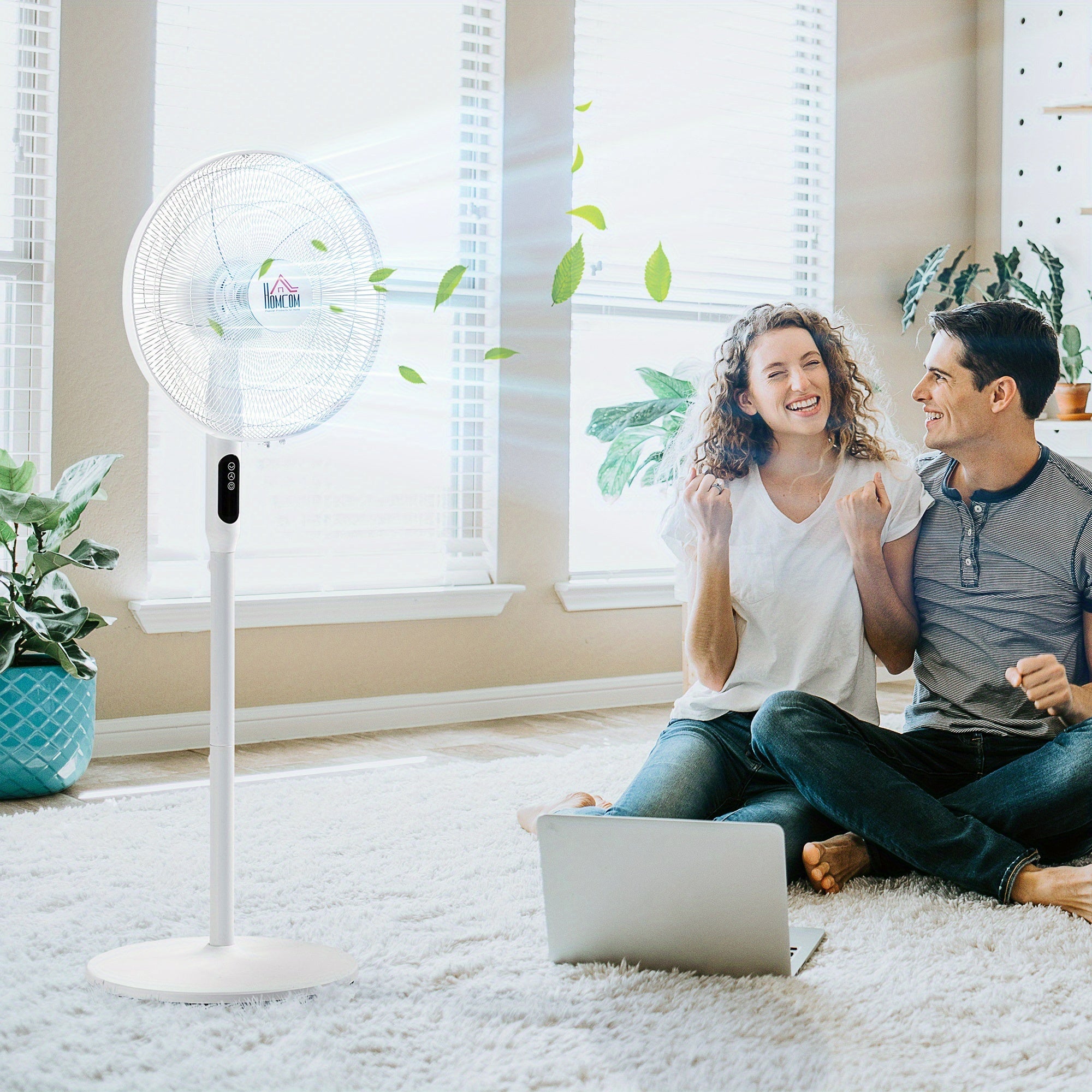 1pc HOMCOM 824-033WT Floor Standing Fan
