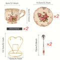 Exquisite Coffee Cup with Saucer & Spoon, Perfect for Home Kitchen, Decorative Piece for Large Parties, Romantic Cafés, Comes with Storage Box