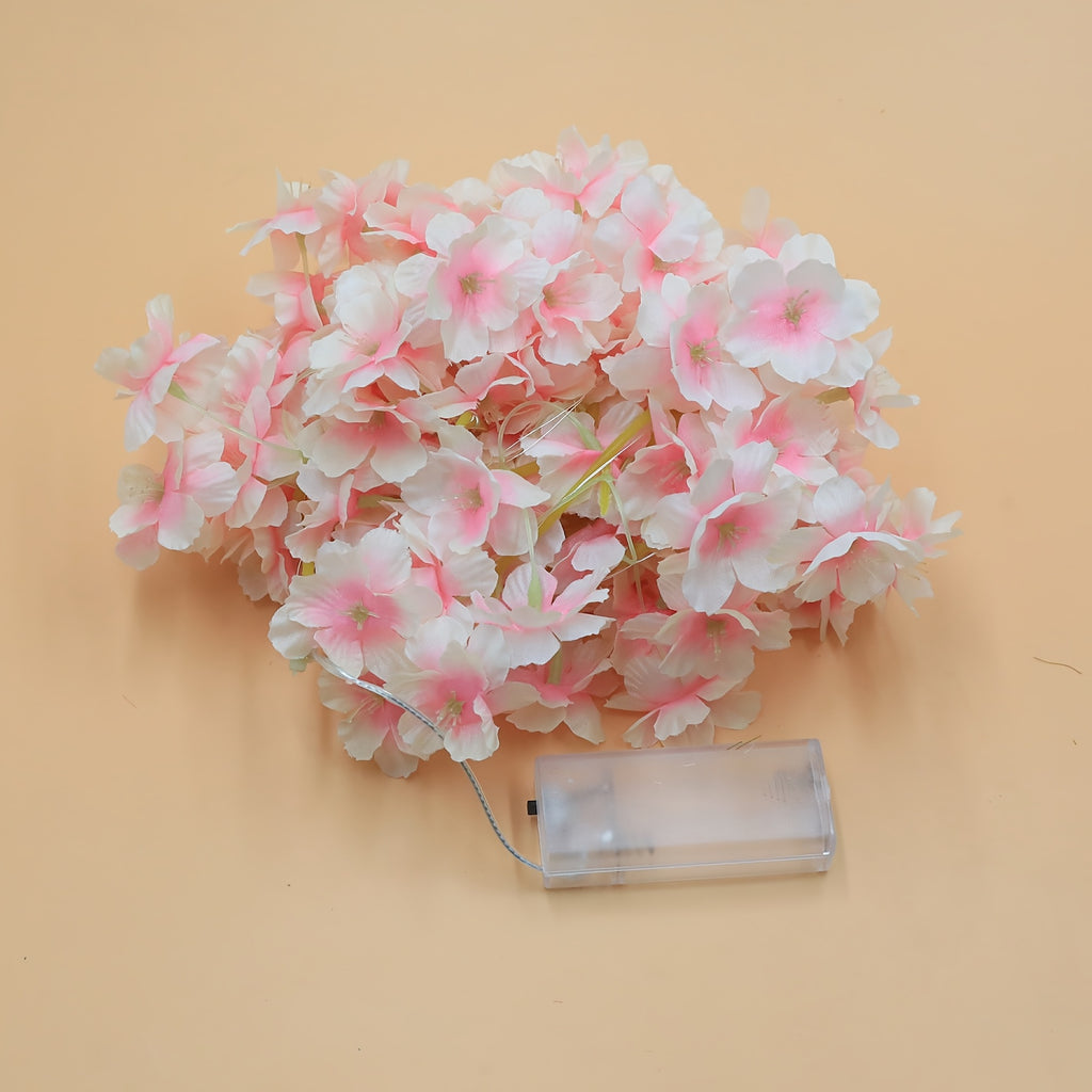 196.85英寸 50LED 仿真樱花串灯，仙女灯，电池供电LED灯串，母亲节礼物，生日派对，婚礼，卧室，墙壁装饰，浪漫家居装饰，室内装饰灯串，阳台