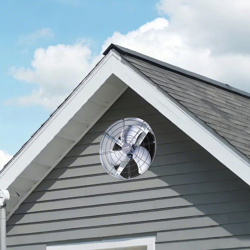 VEVOR 15"/16" Gable Mount Fan, 1300 CFM / 2940 CFM, Adjustable Thermostat Roof Exhaust Fan