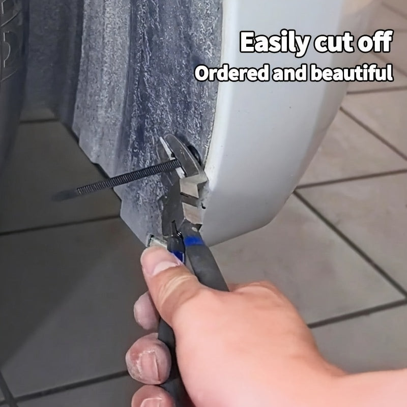 100 Durable Self-Locking Nylon Cable Ties with Black Plastic Zipper Head - High Strength UV Resistant Fastener, Multi-Purpose Organizer for Auto Repair, Home, and Outdoor Use