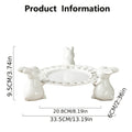 Ceramic Rabbit Cake Tray Dessert Stand Deep Fruit Plate, Ideal for All Kinds of Party Snack Trays, European Creative Decorative Storage Display Pierced Tray/ Fr: Plat à gâteau en céramique lapin, Support à desserts, Plat profond à fruits