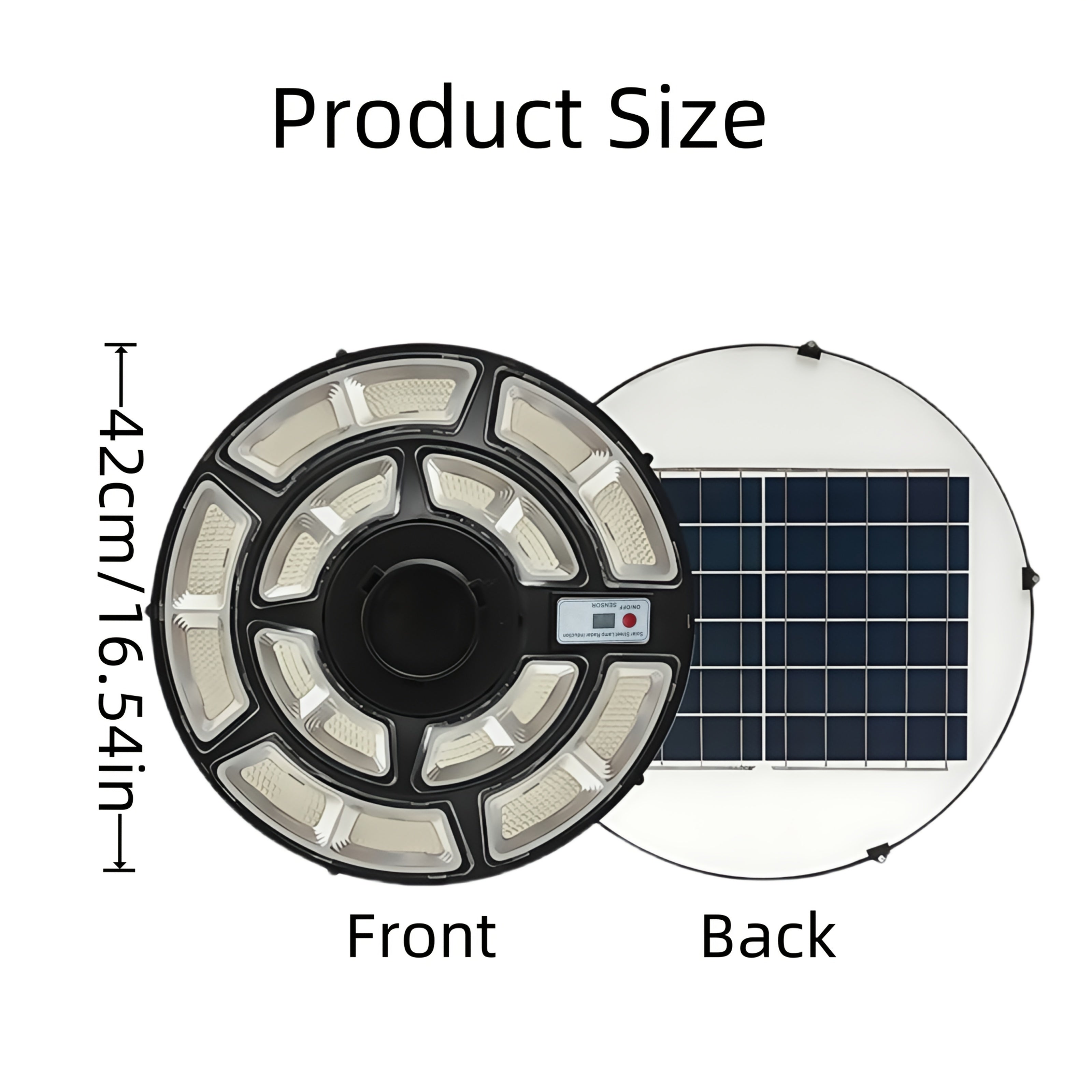 Super Bright UFO Street Light, 16.5-Inch Large Round Solar LED Light with Remote Control and PIR Motion Sensor, Perfect for Garden, Park, Courtyard and Road – 692 LED Beads
