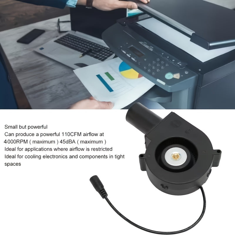 75x30mm Brushless DC Blower Fan, 4000RPM Adjustable Speed DIY Cooling Fan, Ball Bearing Blower for Computer and Other Electronic Devices