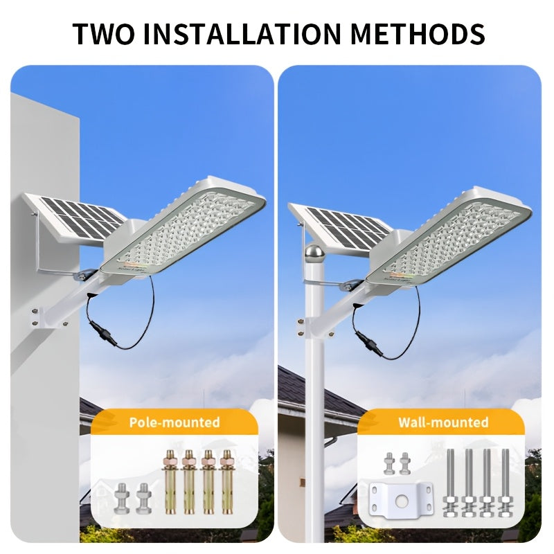 Solar Street Light - with Remote Control, 5000mAh Battery, 252 High-Brightness LED Beads, Outdoor Garden Sunroom, Porch and Courtyard Wall Light, Solar Street Light, High Power Illumination, Wall-Mounted Exterior Wall Light