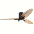 Sofucor New 56" Black Ceiling Fan with Light & 3 Solid Wood Blades, Remote Control for Living Room, Patio & Dining Room