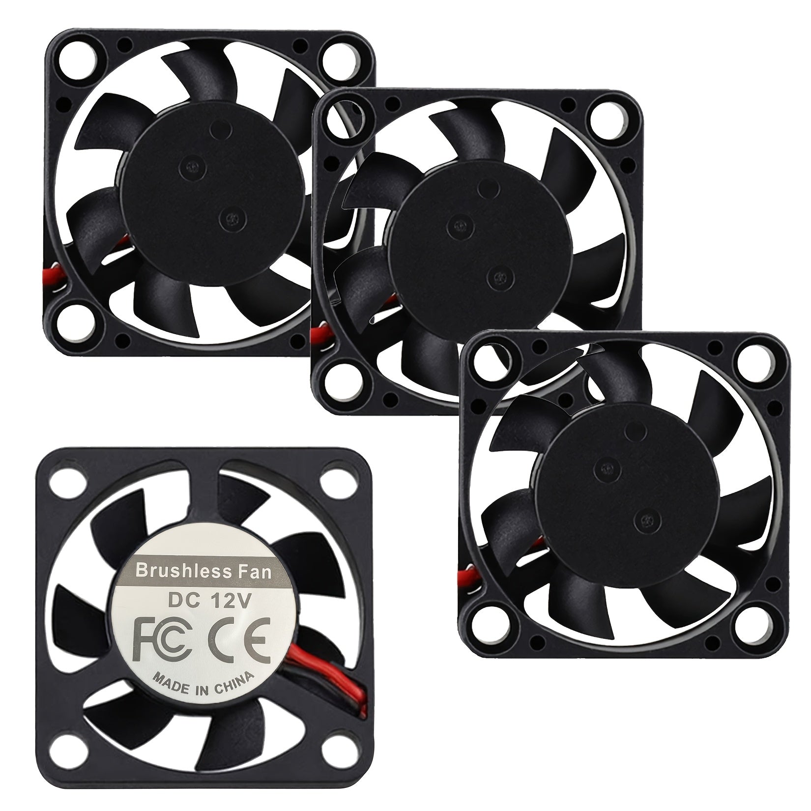 CLELO 4-Pack Mini Cooling Fans for 3D Printers – Brushless DC, 12V/24V, 2-Pin Connector, Ideal for Industrial Use