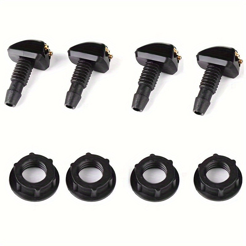 11-Piece Universal Windshield Wiper Blade Nozzle Kit – Includes 1 Hose (78.74"), 6 Connectors & 4 Dual-Hole Nozzles, for Replacement & Repair