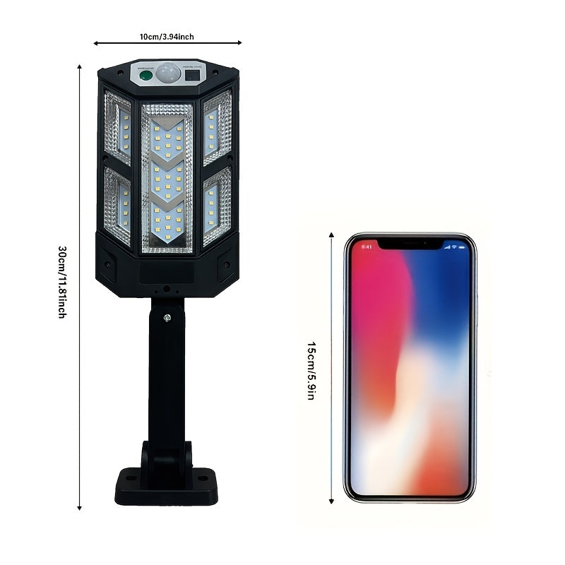 Staaricc 1/2/4/6/8 Pack Solar Light Super Bright 43 LED Solar Fence Light Wall Light with 3 Lighting Modes Remote Control, with Motion Sensor Outdoor Road Street Light, Outdoor Garden Security Street Courtyard Light Solar Courtyard Light