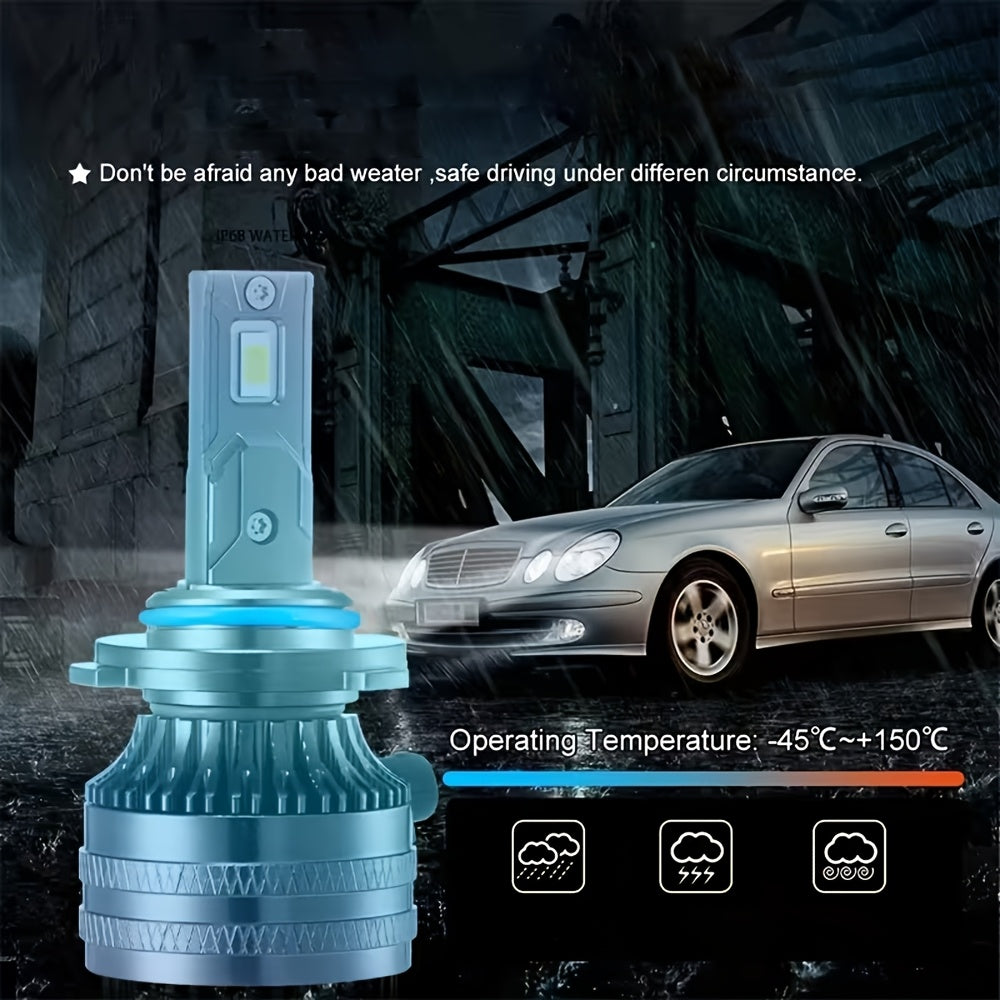 2-Pack H1 H7 H4 H11 HB3 9005 HB4 9006 9012 HIR2 Car Headlight Bulbs 30000 Lumens 350W Auto Front Headlights 12V 6500K Color Temperature