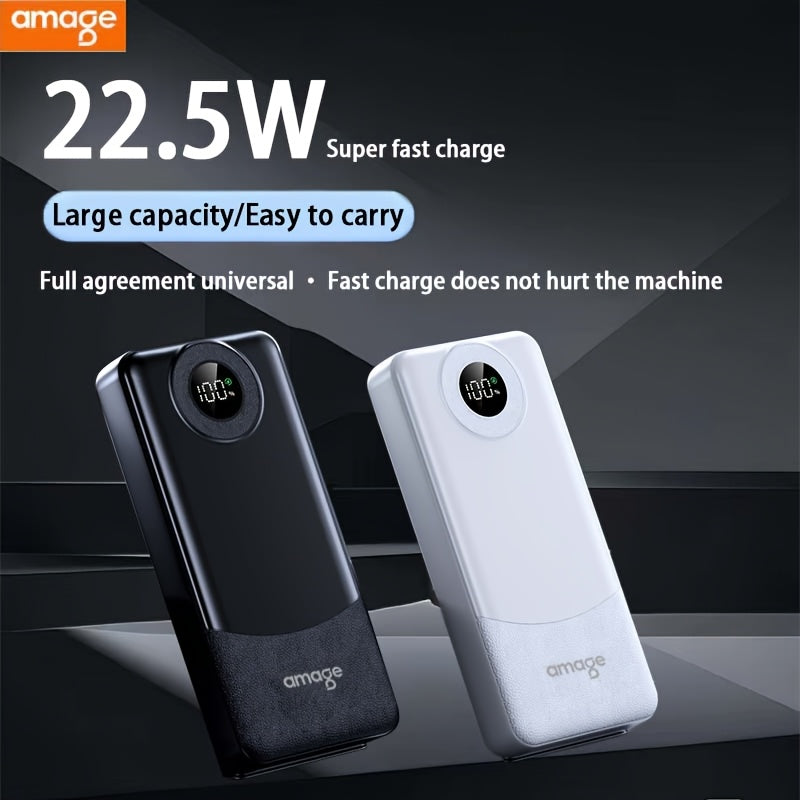 20000Mah Power Bank with PD22.5W Super Fast Charging, Portable Charger Featuring LED Power Display, Outdoor Emergency Backup Battery Pack, with Usb/Type-C/Micro Interfaces, Suitable for Iphone, Android, And Other Smartphones