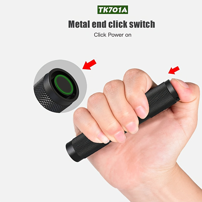 Mini Portable LED Flashlight, Household Keychain Pocket Size, Aluminum Alloy Body, Compatible with AAA Batteries, Ideal for Power Outage Backup, Night Repair and Outdoor Activities