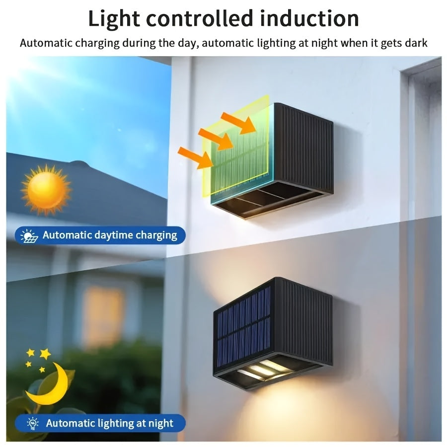 Solar Outdoor Wall Light, Automatically Turns On at Dusk, Wide Angle Outdoor Lighting, Suitable for Garden, Patio, Driveway, Walkway – Modern Solar Wall Light