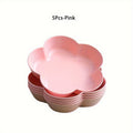 5pcs, Flower Dinner Plates, Reusable Unbreakable Plastic Plates, Lunch Plate, Bread Plate, Table Fruit Plate, Cake Plate Salad Plate, Chip Plate, Small Dish, Outdoor Dining Plate, Dishwasher & Microwave Safe, Kitchenware