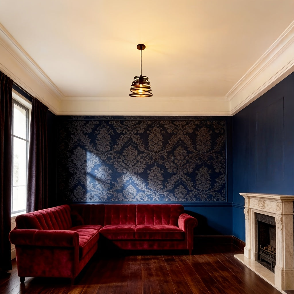 1PC simple pendant light, adjustable cord length, suitable for hall, bedroom, café, restaurant, bar (bulb not included)
