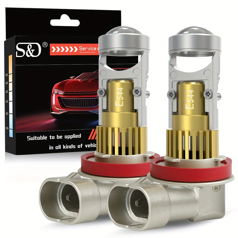 S&D 2-Pack High/Low Beam 150W H4 H7 LED Car Lens Headlight Bulbs, 60000LM H11 9005 HB3 9006 HB4 Car Lens Lights, Turbo LED Lights, Super Bright Car Headlights, Plug-and-Play, 12V, with Canbus Interface