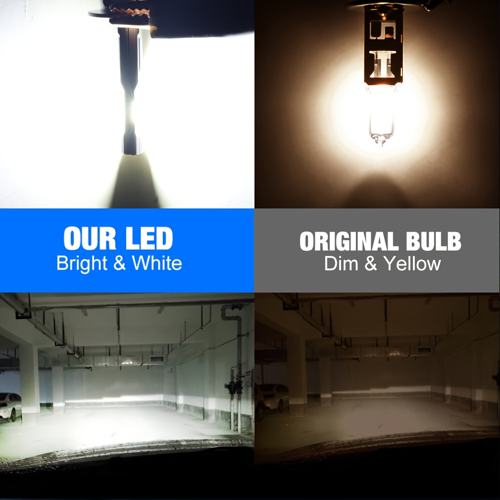 TOAUTO H1 H3 LED Lights Canbus Bulbs Car Headlight High Power Car Fog Light Diode Motorcycle Driving Running Light 12V-24V 70W Universal Fit for Most Models, No Battery Included