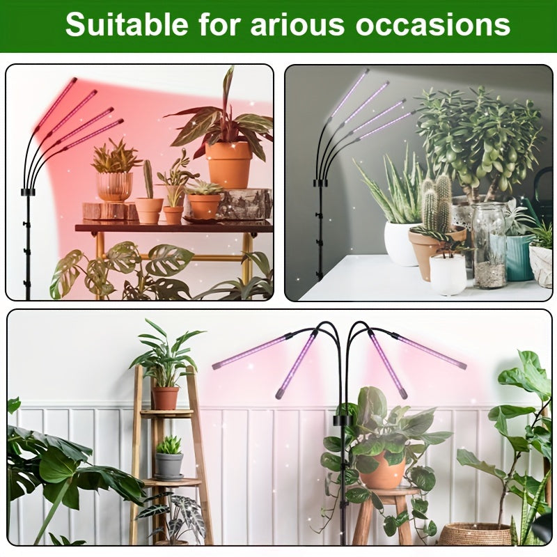 80 LED Full Spectrum Freestanding Plant Grow Light Adjustable Height with Dimmer & Timer for Indoor Potted Seedlings Garden Plants