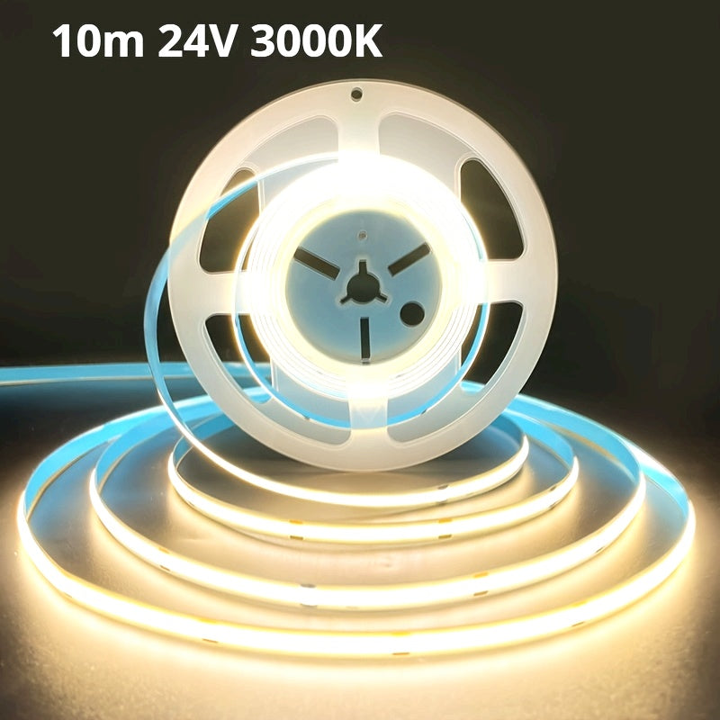COB LED灯条- 320LED /m， 8mm宽，12V 暖白色，灵活耐用，适用于室内/室外使用，适合家庭，厨房，卧室和舞台照明，室内照明|现代照明|灵活照明，家用LED灯