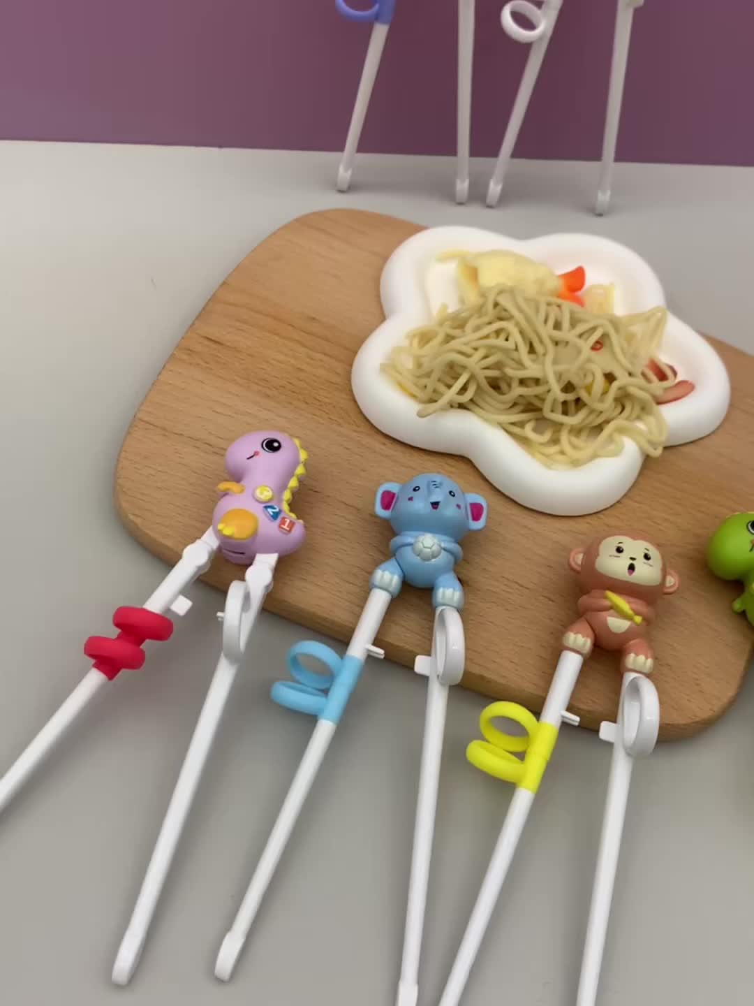 Toddler Dinosaur-Shaped Training Chopsticks - Reusable, Colorful Learning Aid