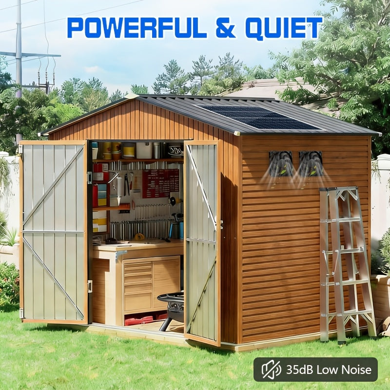 10W Solar Exhaust Fan Set, Dual Fan Design, Detachable Solar Panel, Battery-Free Operation, Low Noise Bidirectional Ventilation System, Ideal for RV, Chicken Coop, Greenhouse, Shed, Pet House, Window Ventilation and Cooling