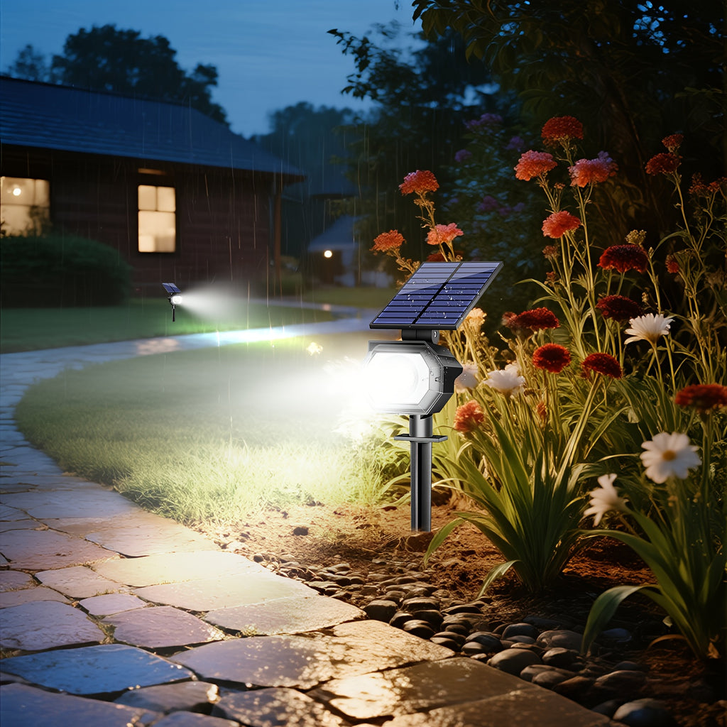Outdoor Solar Garden Light 8-Piece Set, Suitable for Courtyard, Waterproof Design (IP65), 3 Lighting Options, Wall-Mountable, Light Sensor, Automatically Turns On at Night, Perfect for Floors, Porches and Gardens