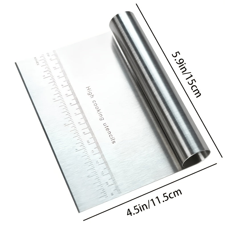 Stainless Steel Dough Scraper, Baking Tool, Pastry & Dough Cutter, Kitchen Accessories