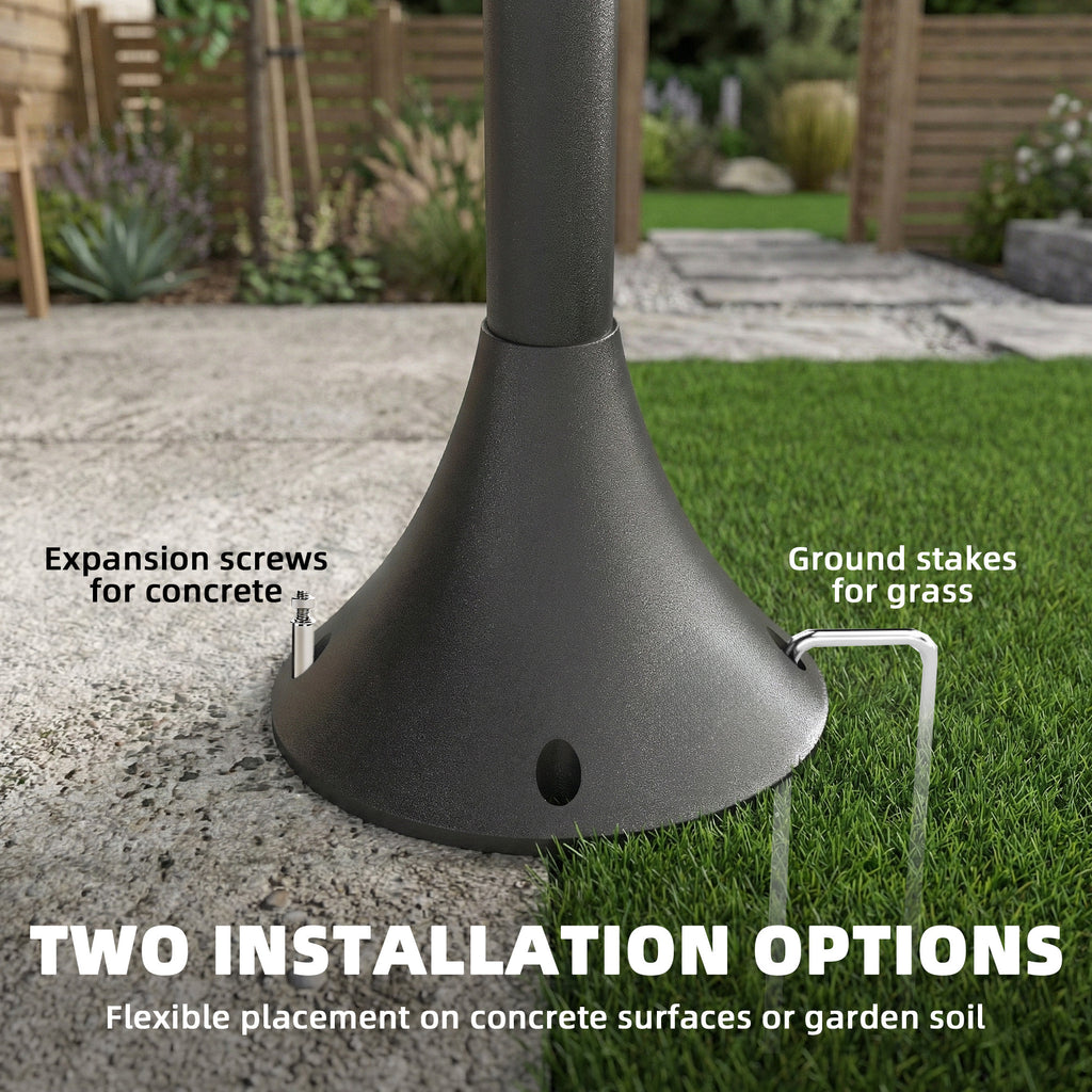 74-Inch 3-Head Solar Lamp Post Light, Waterproof LED Solar Light Pole with Automatic Dusk-to-Dawn Sensor, IP44 Waterproof, Outdoor Lamp Post for Garden Courtyard Driveway, Black