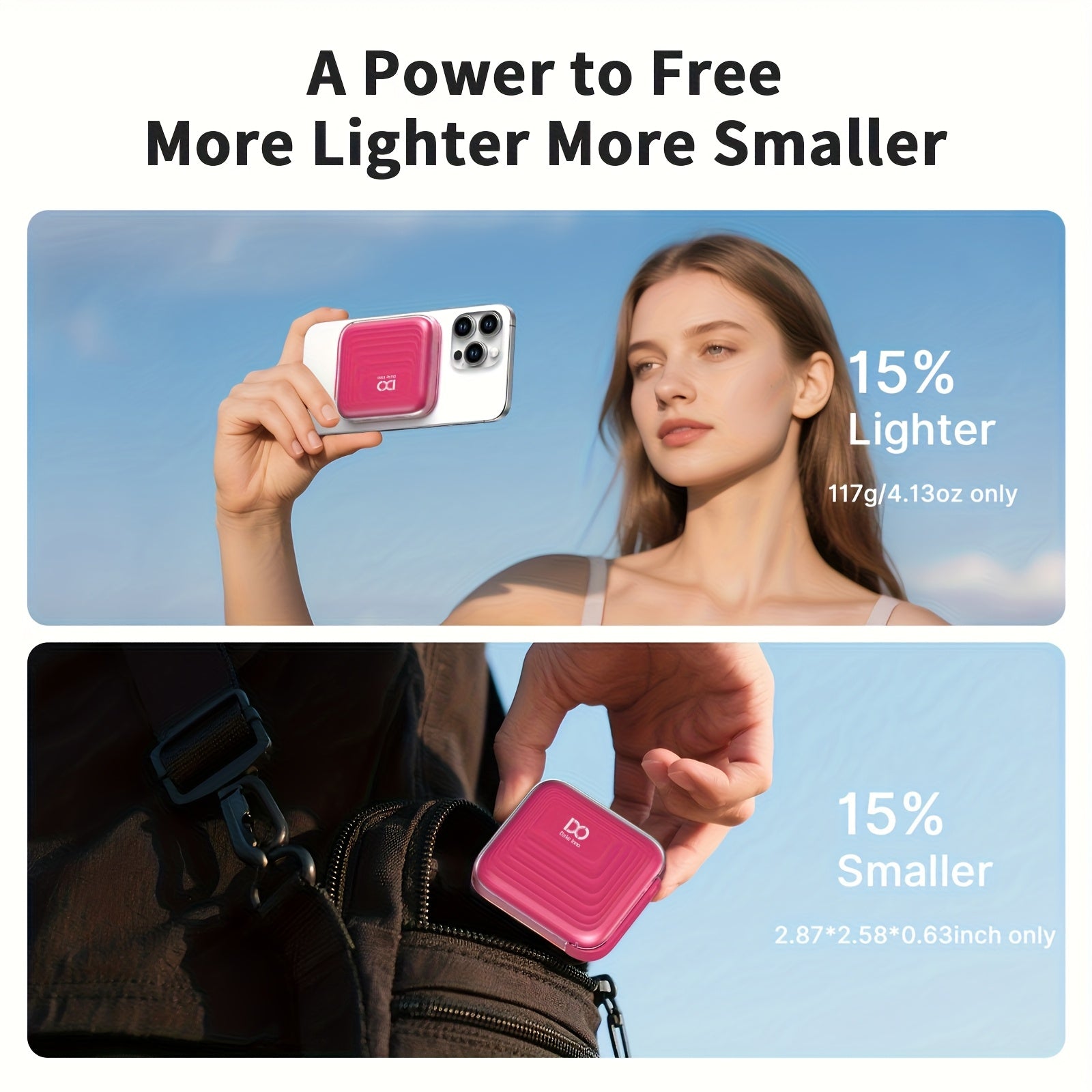 Ultra-Slim Pocket-Sized Magnetic Power Bank, 5000mAh Wireless Charger with 22.5W PD Fast Charging, Mag-Safe Compatible for iPhone 17/16/15/14/13/12 Series, Multi-Color Available
