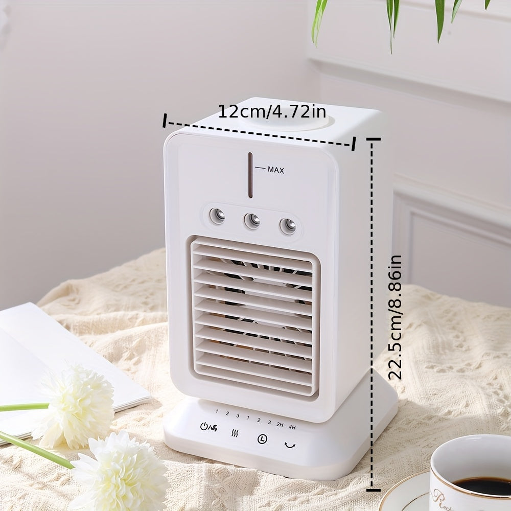 Mini Desktop Fan Spray Humidifying Oscillating Fan, USB Plug-in Touch Control Small Fan, 3 Speed Levels with Timing Function