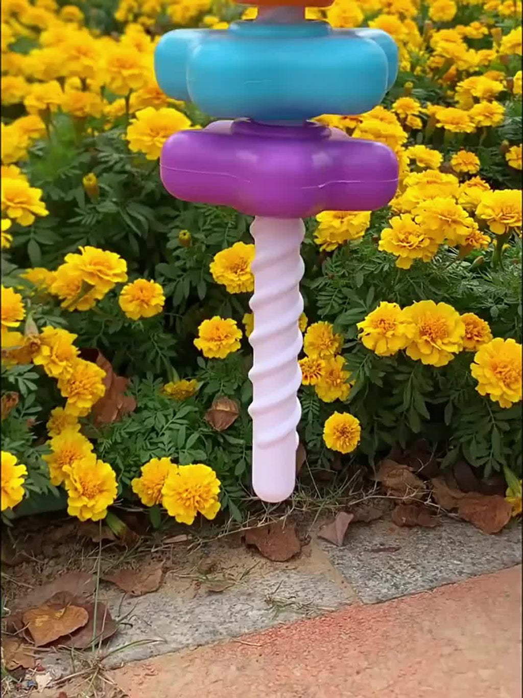 宝宝彩虹旋转叠叠乐音乐项圈/0-3岁旋转塔玩具/拼图颜色数字大小认知玩具/亲子互动玩具/手眼协调锻炼/圣诞节