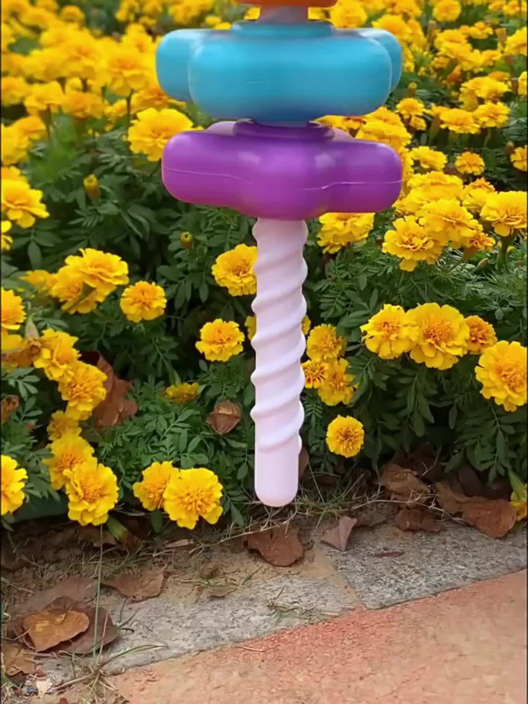 宝宝彩虹旋转叠叠乐音乐项圈/0-3岁旋转塔玩具/拼图颜色数字大小认知玩具/亲子互动玩具/手眼协调锻炼/圣诞节