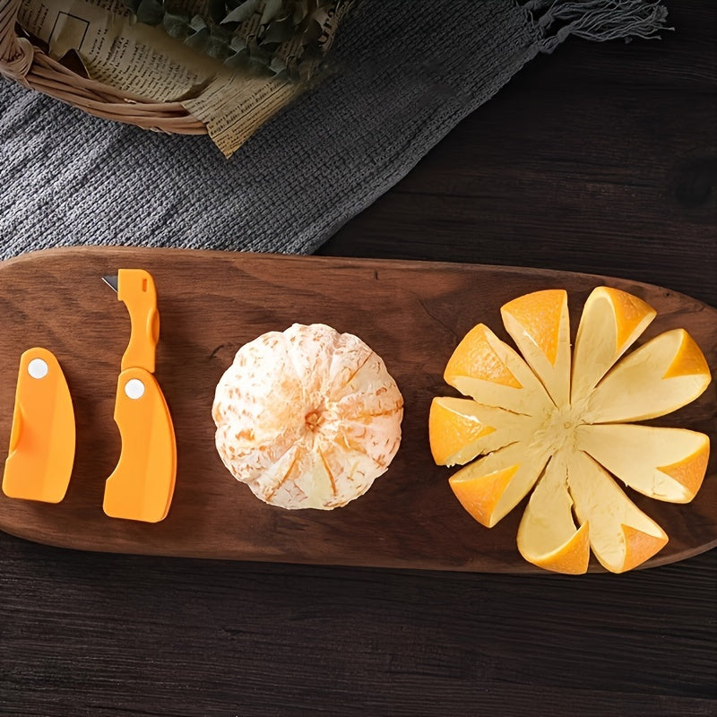 1/2 Piece, Orange Peeler – Plastic Orange Peeler, Simple Lemon Peeler, Grapefruit Peeler, Creative Cutter, Orange Peeler with Foldable Handle, Fruit Peeler, Vegetable & Fruit Tool, Kitchen Gadget, Orange Peeler