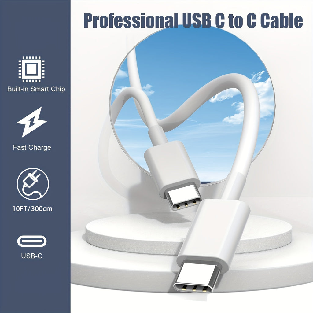for iPhone 15 Charger Fast Charging, 3Pack 20W Dual Port USB C Charger Block with 10ft Long USB C to C Charging Cord Compatible for iPhone 15/15 Plus/15 Pro/15 Pro Max, iPad Pro/Air/Mini