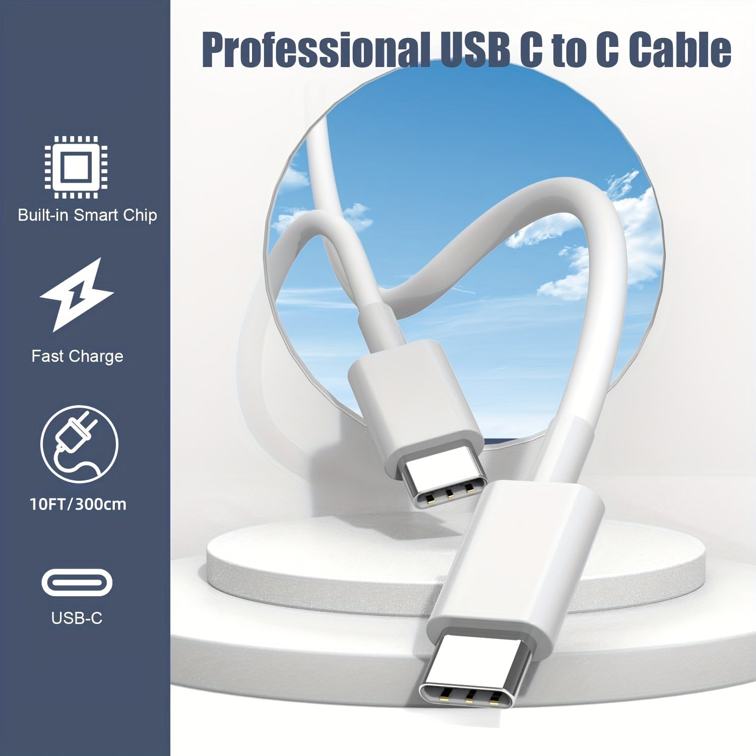 for iPhone 15 Charger Fast Charging, 3Pack 20W Dual Port USB C Charger Block with 10ft Long USB C to C Charging Cord Compatible for iPhone 15/15 Plus/15 Pro/15 Pro Max, iPad Pro/Air/Mini
