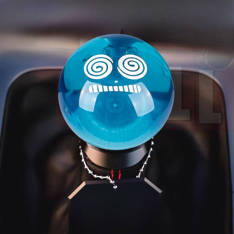 Universal Round Acrylic Shift Knob for Car Modification, Includes Three Installation Adapters