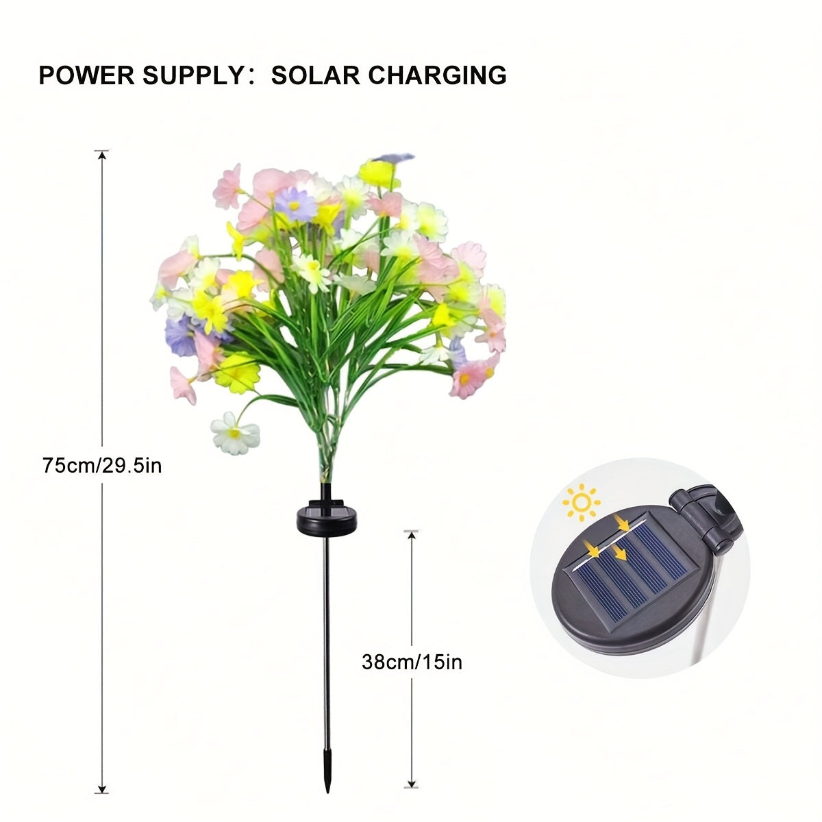 1-Piece Solar Small Wild Chrysanthemum Ground Light, Suitable for Outdoor Garden Landscaping, Perfect for Courtyard Fence and Patio Lawn Decoration
