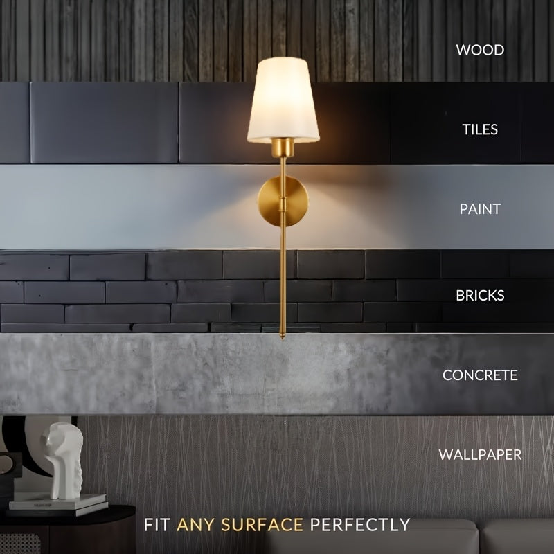 Modern Style Wireless Wall Light Set (2-Pack), Rechargeable Bulb with Remote Control - Adjustable Brightness / Color Temperature, Suitable for Easy Installation, Semi-Flush Mount Design, Suitable for Office