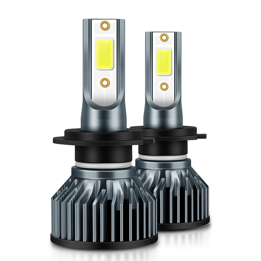 EXstorm 2-Pack 15000 Lumens H4 LED Car Bulbs H7 H8 H11 H1 9005 9006 HB3 HB4 LED Headlights Mini Car Light 12V 6000K White Light