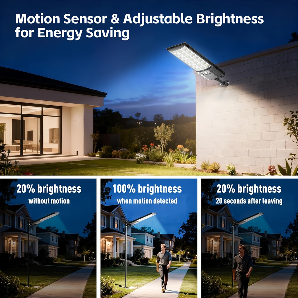 Powerful LED Solar Street Light, Auto Sensor Switch Solar Wall Light, Dusk-to-Dawn Solar Floodlight, 144LED/240LED/336LED Beads, Perfect for Area Lighting, Courtyard, Garage Entrance - Wide Angle Illumination Light
