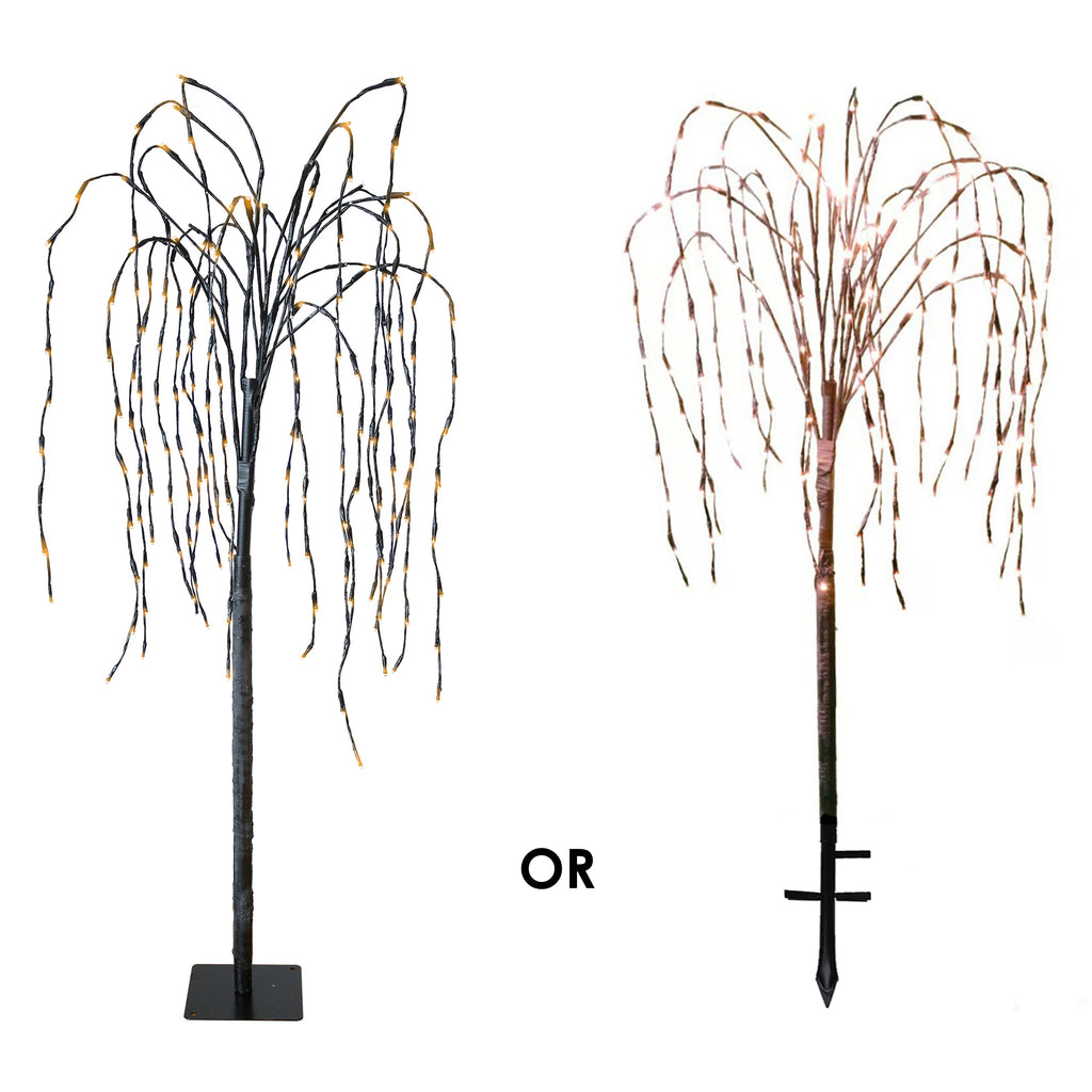 4.6ft Solar LED Willow Tree Light - Waterproof Outdoor Decoration with 2 Lighting Modes, Warm and Twinkle Effects for Garden, Patio, Yard, Pathway, Wedding, Party & Christmas Decor, Outdoor Solar Decoration
