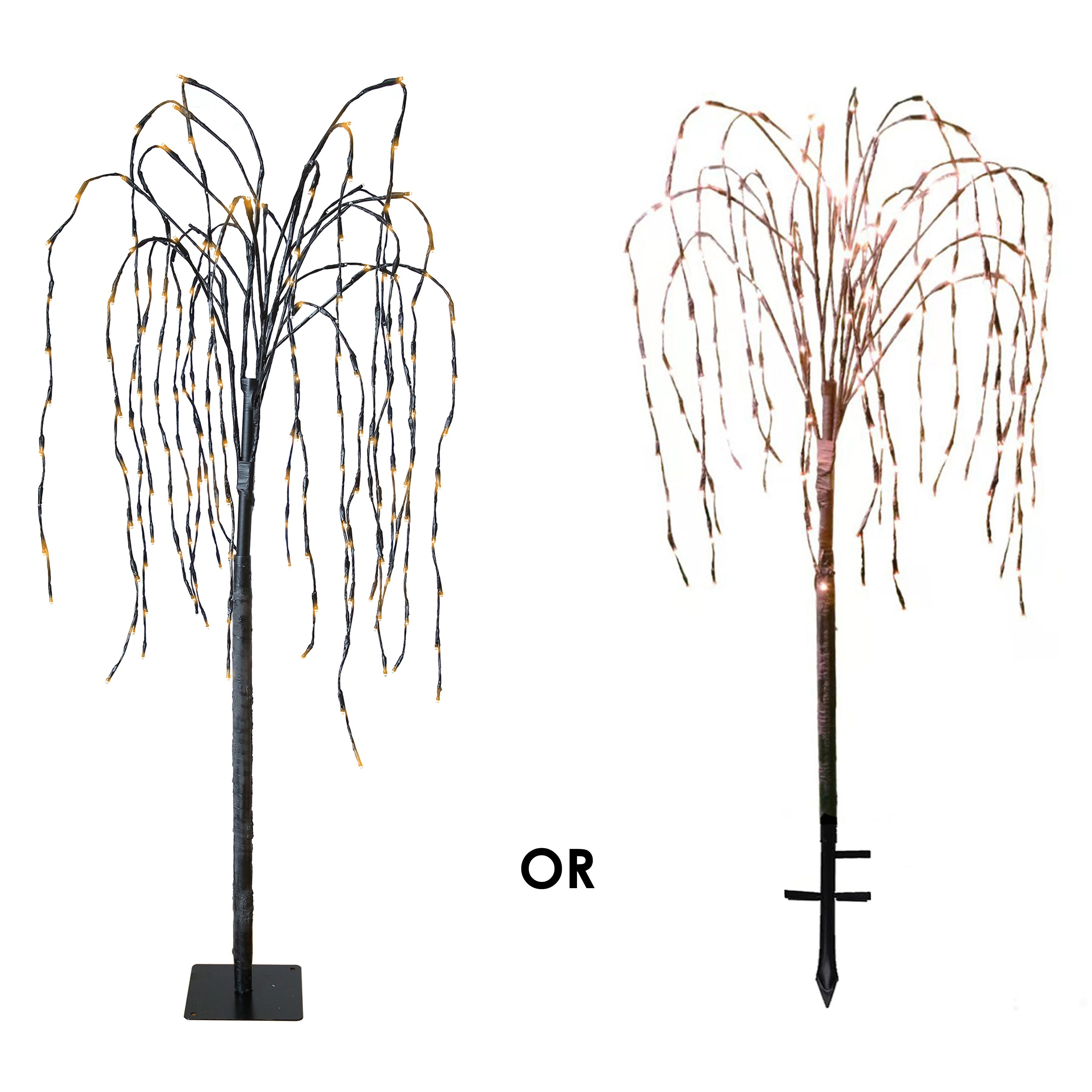 4.6ft Solar LED Willow Tree Light - Waterproof Outdoor Decoration with 2 Lighting Modes, Warm and Twinkle Effects for Garden, Patio, Yard, Pathway, Wedding, Party & Christmas Decor, Outdoor Solar Decoration