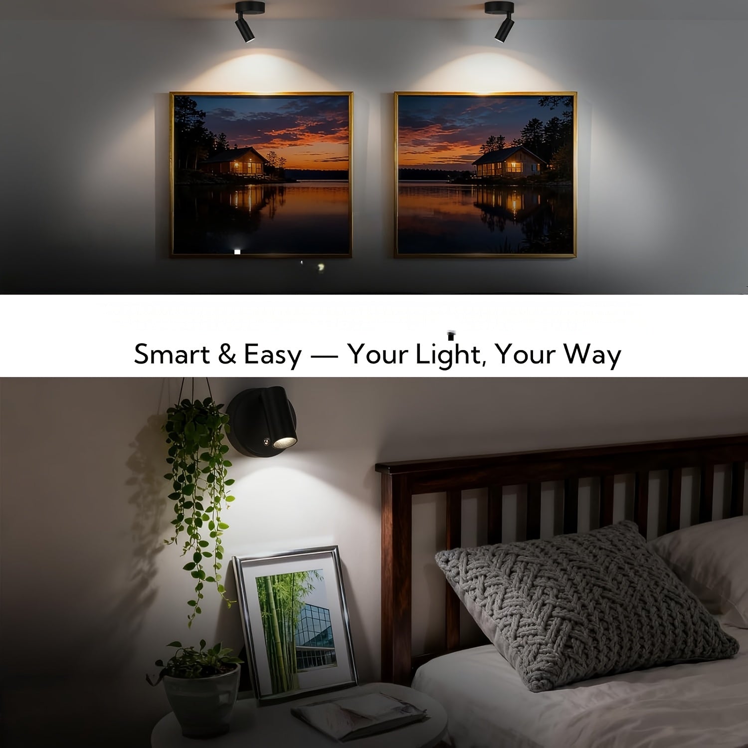 4-Pack Indoor LED Spotlight, Rechargeable Built-in Battery, Infrared Remote Control & Timer Function, 3 Color Temperature Wall Lamp, Mini Art Decor Light, Perfect for Plants, Artworks and Paintings