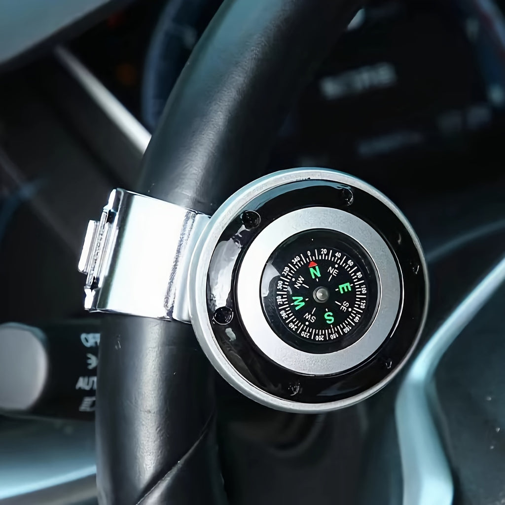 Car Steering Wheel Booster Ball, a Multi-Functional Compass Steering Wheel Gear, Designed Specifically for Vehicles, Reduces Driver Effort When Turning and Parking