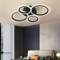 1pc-4 ring LED ceiling light, modern LED ceiling fixture, warm light, metal ceiling mount with detachable clips, suitable for kitchen, bedroom, living room, laundry room - mounting hardware included