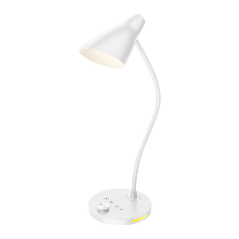 Student dormitory upgraded stepless dimming desk lamp USB plug-in model, 3 color temperature adjustment, knob brightness adjustment, upgraded night light function, gooseneck for easy storage, suitable for office lighting