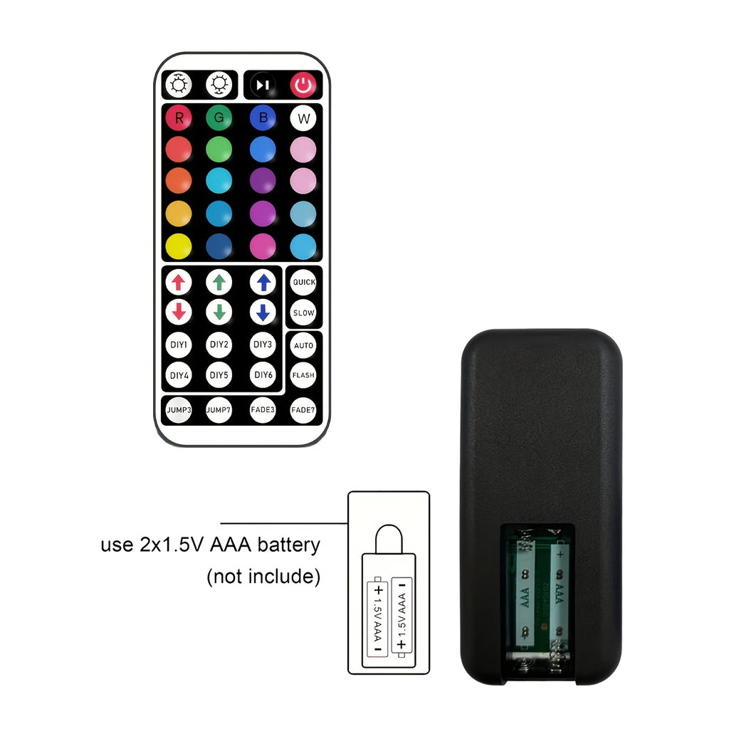 3.28英尺-100英尺 RGB LED灯带，带遥控器，可调节颜色变化，柔性设计，适用于卧室、厨房、天花板和房间氛围照明 - 节能