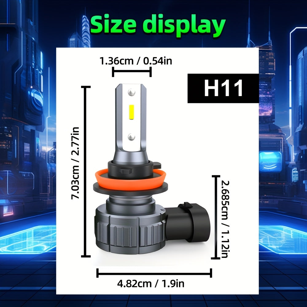 9005/HB3 H11 LED Headlight 4-Piece Set, Cool White 6500K, for 2010-2017 Toyota Prius, 600% Brightness Increase, High/Low Beam Both Easy to Install, Compact 1:1 Size, 3570 CSP Chip, No Battery Included
