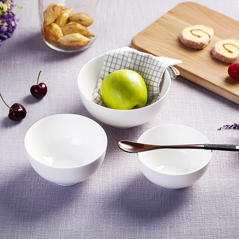 4-Piece Ceramic Salad Bowl Set, 6-Inch White Ceramic Bowls, 22 oz – Perfect for Kitchen Soup Bowls, Cereal Bowls, Ramen Bowls, Oatmeal Bowls, Fruit Bowls, Rice Bowls – Dishwasher & Microwave Safe